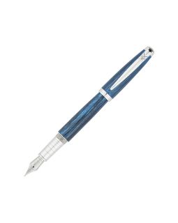 Ручка перьевая Pierre Cardin MAJESTIC с колпачком на резьбе, синий/черный/серебро
