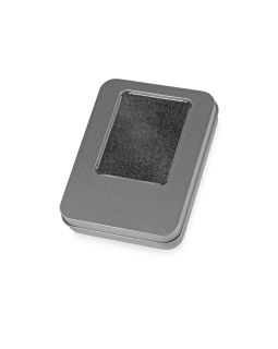 Подарочная коробка для флеш-карт Сиам, серебристый