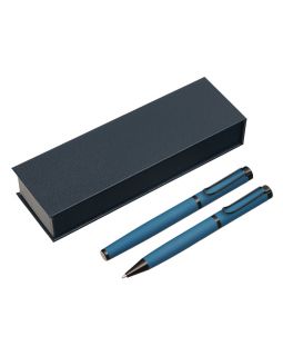 Подарочный набор из 2-х ручек Black Lama soft-touch, темно-синий