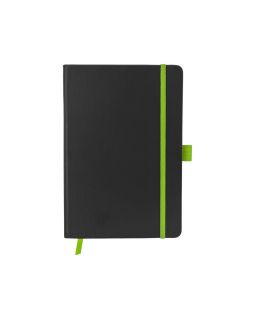 Блокнот ColorNote Black, твердая обложка A5, 80 листов, черный с зеленым яблоком-foto3