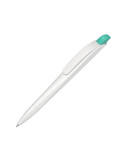 Ручка шариковая пластиковая Stream, белый/бирюзовый