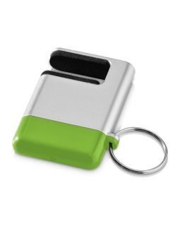 Подставка-брелок для мобильного телефона GoGo, серебристый/зеленый