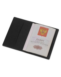 Обложка для паспорта с RFID защитой отделений для пластиковых карт Favor, черная-foto2