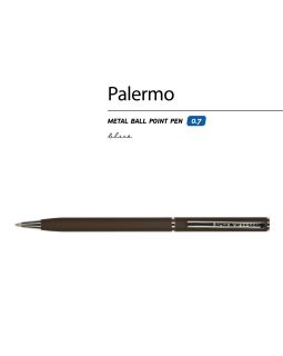 Ручка шариковая автоматическая BrunoVisconti® PALERMO цвет корпуса коричневый, soft-touch, 0.7 мм-foto2