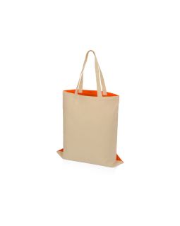 Сумка для шопинга Twin двухцветная из хлопка, 180 г/м2, оранжевый/натуральный-foto3