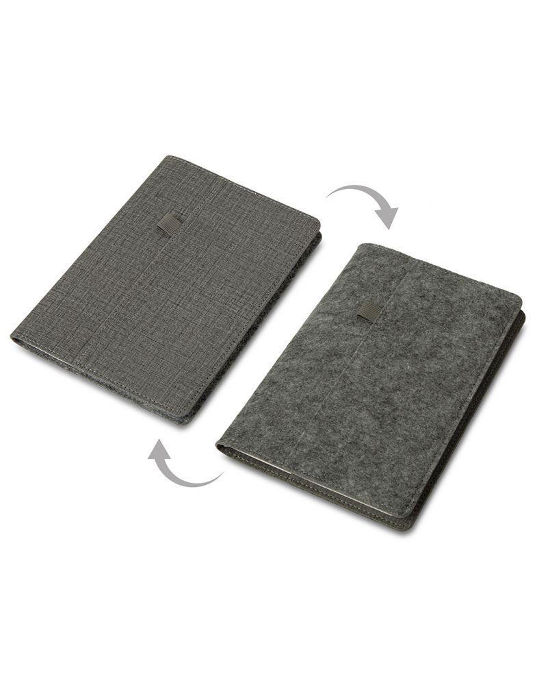 Двустороннее портфолио из рпет-фетра и искусственной кожи Felt, серый Двустороннее портфолио из рпет-фетра и искусственной кожи Felt, серый