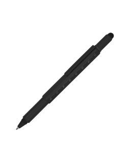 Ручка шариковая металлическая Tool, черный. Встроенный уровень, мини отвертка, стилус