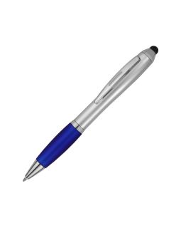Ручка-стилус шариковая Nash, серебристый/синий