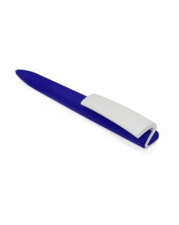 Ручка пластиковая soft-touch шариковая Zorro, синий/белый-foto5