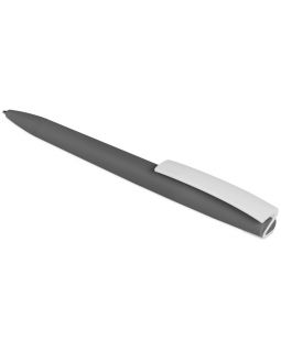 Ручка пластиковая soft-touch шариковая Zorro, серый/белый-foto5