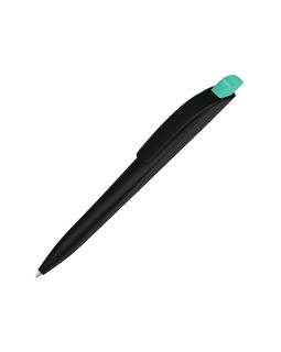 Ручка шариковая пластиковая Stream, черный/бирюзовый
