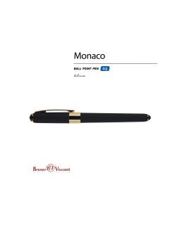 Ручка пластиковая шариковая Monaco, 0,5мм, синие чернила, черный-foto2