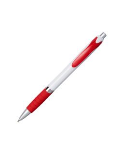 Шариковая ручка Turbo в белом корпусе, белый/красный, синие чернила