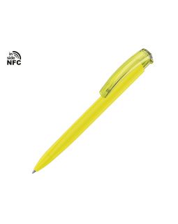 Ручка пластиковая шариковая трехгранная Trinity K transparent Gum soft-touch с чипом передачи информации NFC, желтый
