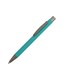 Ручка металлическая soft touch шариковая Tender, бирюзовый