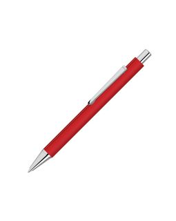 Ручка шариковая металлическая Pyra soft-touch с зеркальной гравировкой, красный