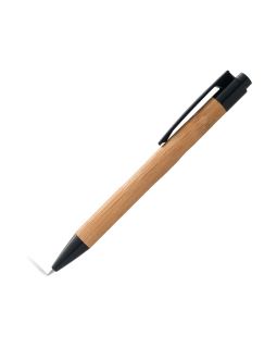 Ручка шариковая Borneo из бамбука, черный, черные чернила