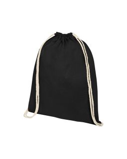 Рюкзак со шнурком Oregon из хлопка плотностью 140 г/м², черный