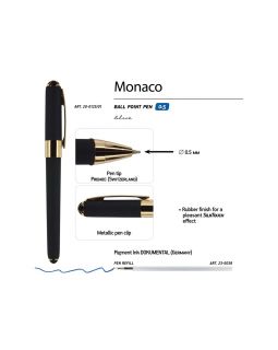 Ручка пластиковая шариковая Monaco, 0,5мм, синие чернила, черный-foto3