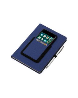 Блокнот Pocket 140*205 мм с карманом для телефона, синий-foto2