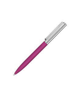 Ручка металлическая шариковая Bright GUM soft-touch с зеркальной гравировкой, розовый