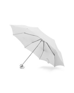 Зонт складной Tempe, механический, 3 сложения, с чехлом, белый