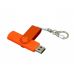 Флешка с поворотным механизмом, c дополнительным разъемом Micro USB, 64 Гб, оранжевый