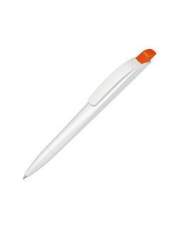 Ручка шариковая пластиковая Stream, белый/оранжевый