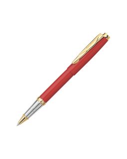 Ручка-роллер Pierre Cardin GAMME Classic со съемным колпачком, красный/серебро/золото