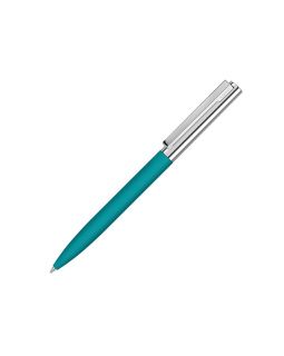 Ручка металлическая шариковая Bright GUM soft-touch с зеркальной гравировкой, бирюзовый