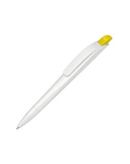 Ручка шариковая пластиковая Stream, белый/желтый