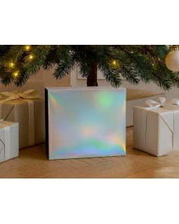 Подарочная коробка с голографическим шубером без печати Aurora, L, 260х260х100 мм.-foto5