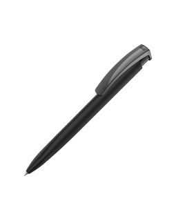 Ручка шариковая трехгранная UMA TRINITY K transparent GUM, soft-touch, черный