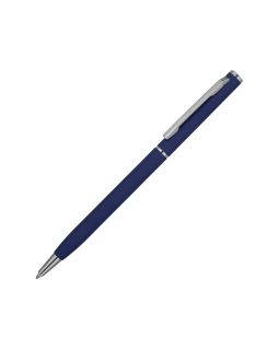 Ручка металлическая шариковая Атриум с покрытием софт-тач, синий