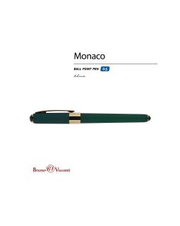 Ручка пластиковая шариковая Monaco, 0,5мм, синие чернила, зеленый-foto2