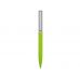 Ручка металлическая soft-touch шариковая Tally с зеркальным слоем, серебристый/зеленый