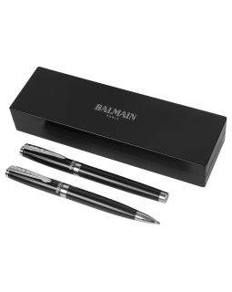 Набор ручек Cherbourg в футляре: ручка шариковая и роллер, черный, черные чернила