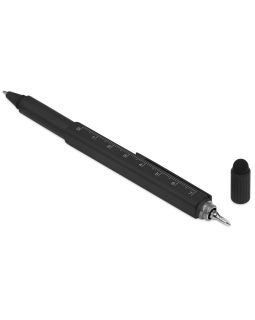 Ручка шариковая металлическая Tool, черный. Встроенный уровень, мини отвертка, стилус-foto3