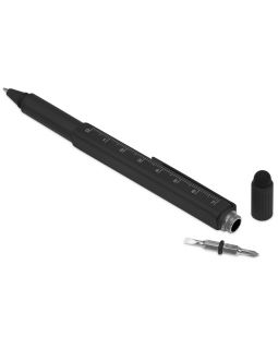 Ручка шариковая металлическая Tool, черный. Встроенный уровень, мини отвертка, стилус-foto2