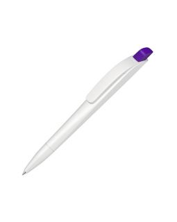 Ручка шариковая пластиковая Stream, белый/фиолетовый