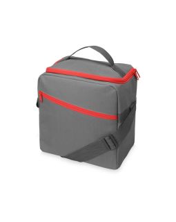 Изотермическая сумка-холодильник Classic c контрастной молнией, серый/красный