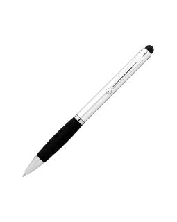 Ручка-стилус шариковая Ziggy синие чернила, серебристый/черный