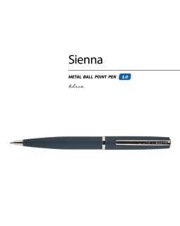 Ручка Sienna шариковая  автоматическая, синий металлический корпус, 1.0 мм, синяя-foto2
