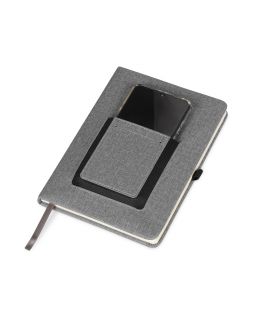 Блокнот Pocket 140*205 мм с карманом для телефона, серый-foto2