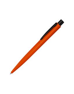 Ручка шариковая металлическая LUMOS M soft-touch, оранжевый/черный