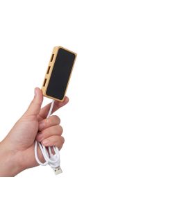 USB хаб с подсветкой лого Reedia S5, 3*USB, 1*Type C, бамбук, черный-foto8