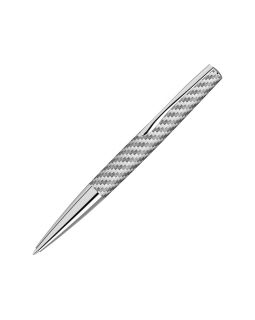 Ручка шариковая металлическая Elegance из карбонового волокна, серебристый
