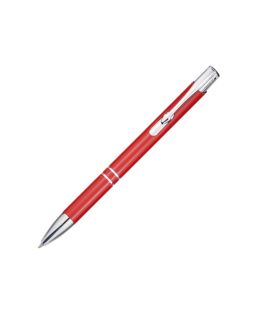 Алюминиевая шариковая кнопочная ручка Moneta, черные чернила, красный