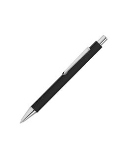 Ручка шариковая металлическая Pyra soft-touch с зеркальной гравировкой, черный