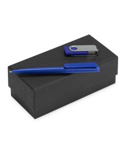Подарочный набор Qumbo с ручкой и флешкой, синий